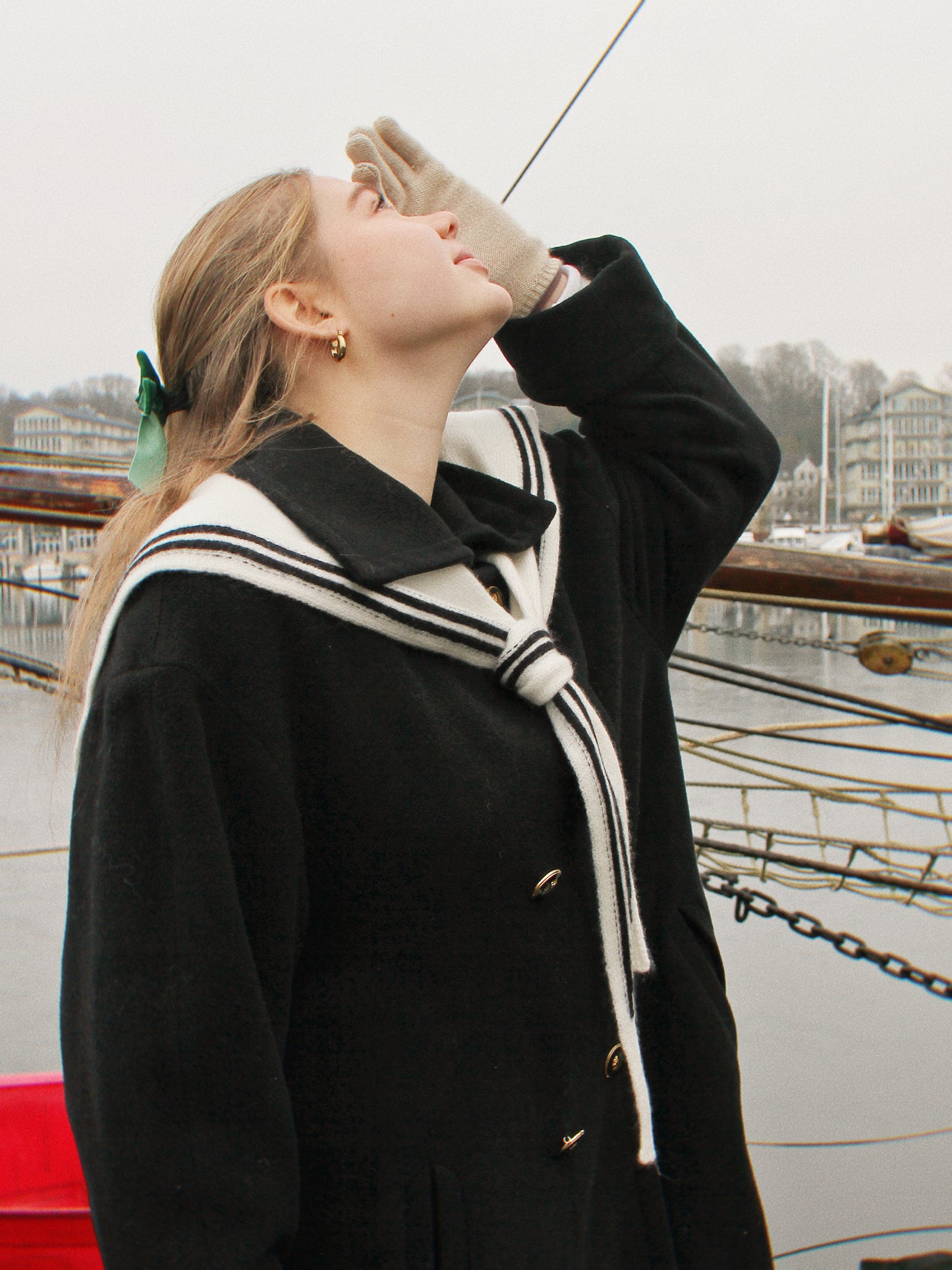 Nautischer Schal aus Merinowolle